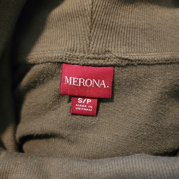 ✨2 for $5✨ Merona Cowlneck Olive Highlow Sweater Size Small - Picture 6 of 7